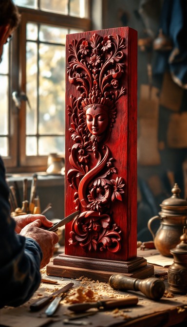 Free Red Carving Mastery Image - Woodcarving, Sculpture, Artisan ...