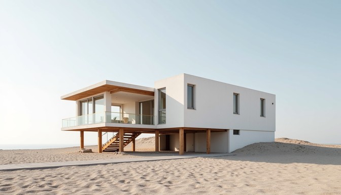 Free Elevated Coastal Minimalism Image - Beachhouse, Minimal, Stilts ...