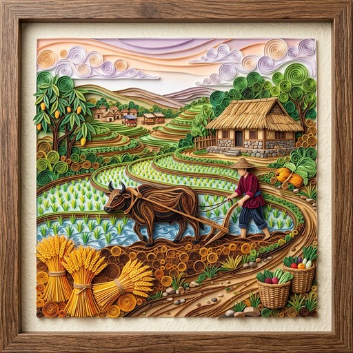 Papercraft Rural Area Making Diy Free Rural Farming Artistry Image - Quilling, Papercraft, Farming ...