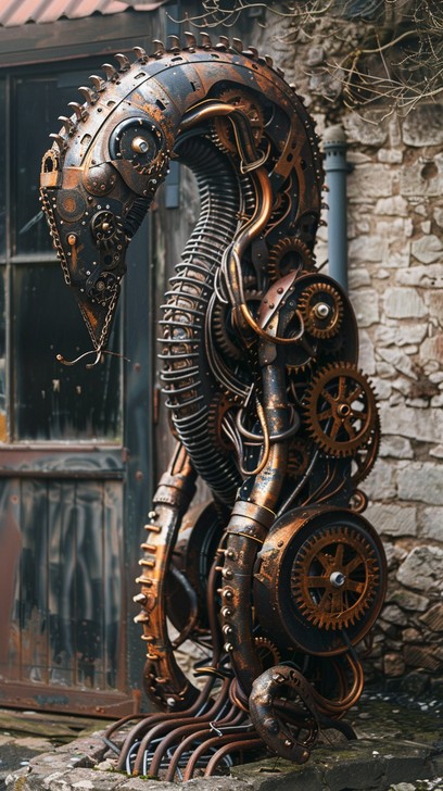 Steampunk Machine Statues Free Steampunk Robot Art Image - Steampunk, Sculpture, Robotics ...