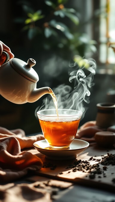 Tea Add Photo Free Golden Tea Pours Image - Tea, Steam, Sunlight | Download at StockCake