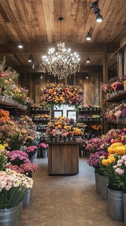Free Floral shop interior Image - Flowers, Chandelier, Wooden ...
