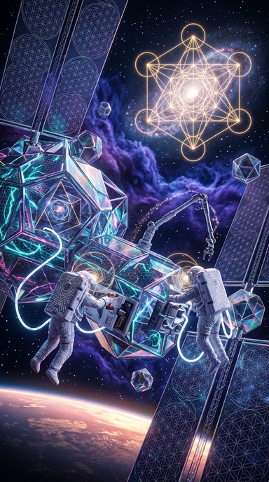 Geometric Patterns In Space Free Cosmic Sacred Geometry Image - Astronaut, Spaceship, Blackhole ...