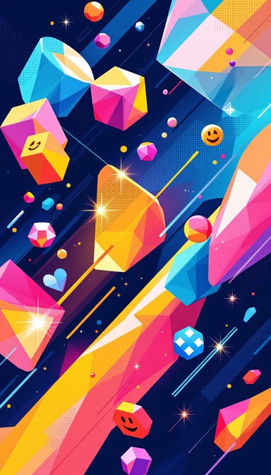Free Vibrant Geometric Explosion Image - Geometric, Vibrant, Abstract ...