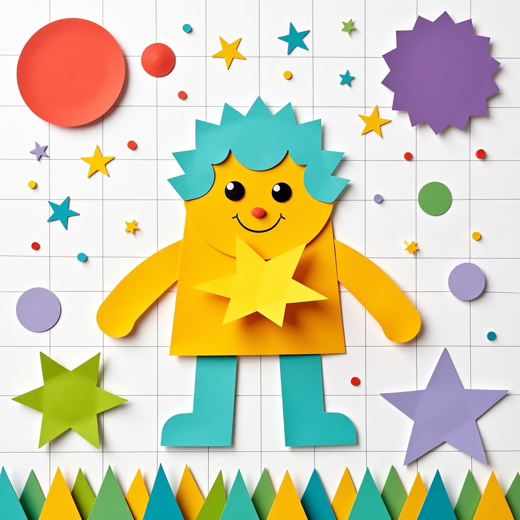 Free Playful Paper Character Image - Cheerful, Geometric, Yellow ...