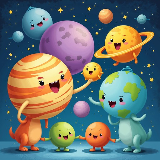 Free Happy Planet Friends Image - Planets, Cute, Space | Download at ...