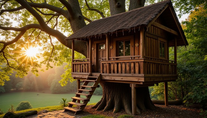 Treehouse Trditional Free Enchanted Forest Treehouse Image | Download at StockCake