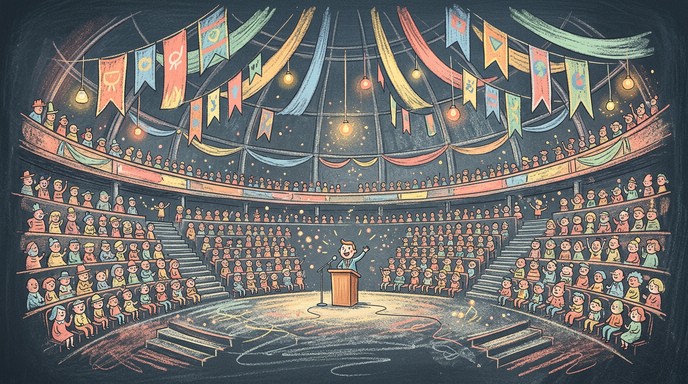 Free Whimsical Assembly Meeting Image - Chalk, Crayon, Illustration ...
