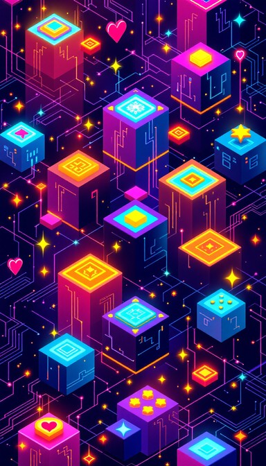 Free Neon Pixel Cascade Image - Pixel, Retro, Geometric | Download at ...