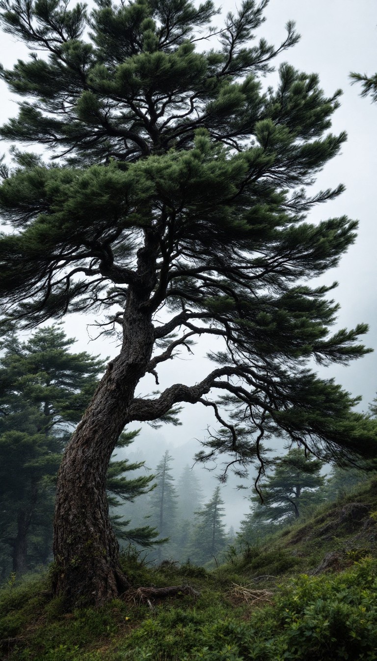 Sweeped Tree Free Wind Swept Tree Image - Tree, Pine, Conifer | Download at StockCake