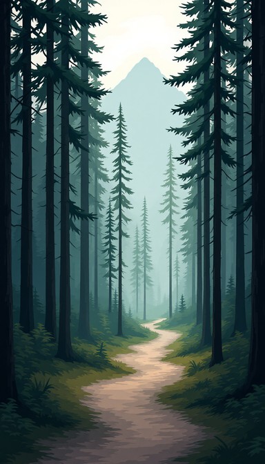 Free Misty Forest Path Image - Forest, Path, Mountains | Download at ...