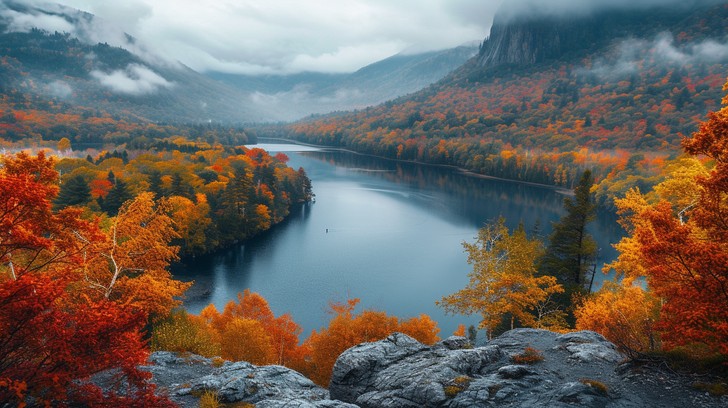 Free Autumn Lakeside Brilliance Image - Autumn, Lakeside, Foliage ...