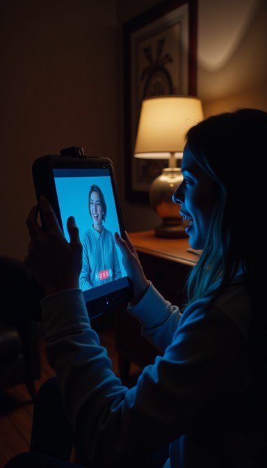 Free Blue-lit Virtual Meeting Image - Connection, Digital, Screen ...