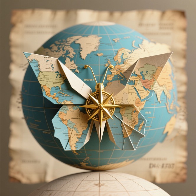 Free World Map Wings Image - Origami, Butterfly, Map | Download at ...