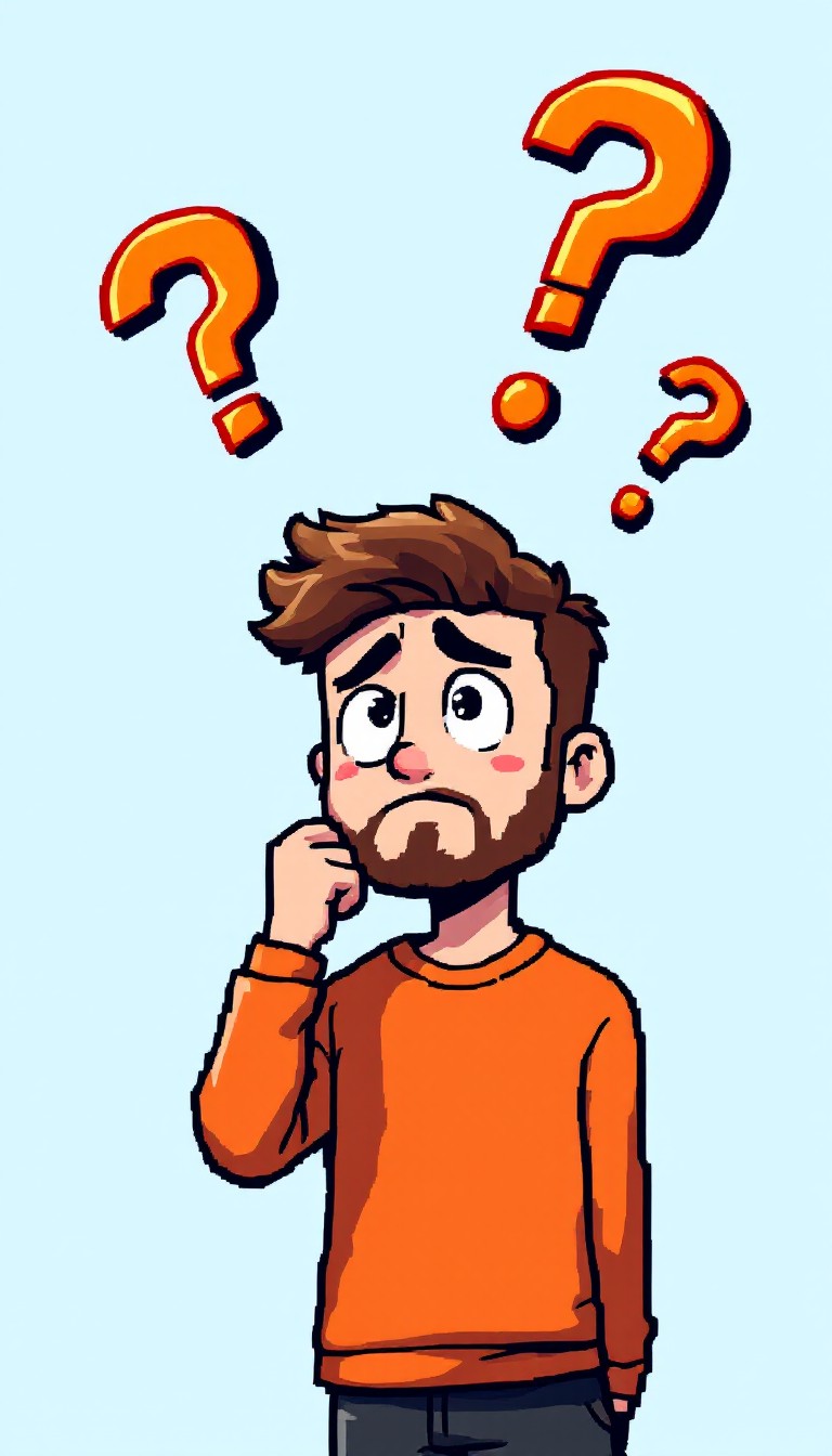 Free Puzzled Pixel Man Image - Pixel, Confused, Orange | Download at ...