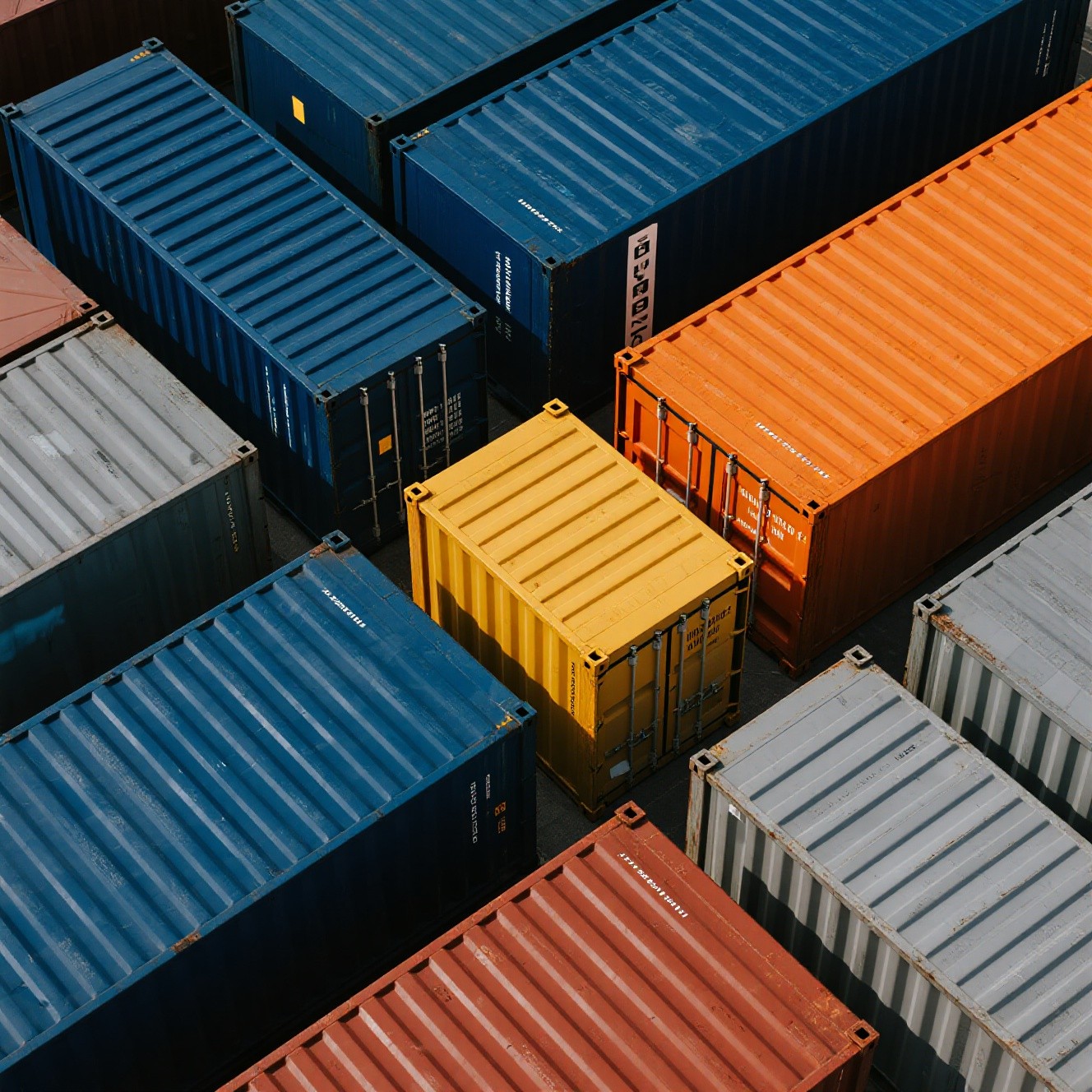 Free Industrial Color Blocks Image - Containers, Geometric, Aerial ...