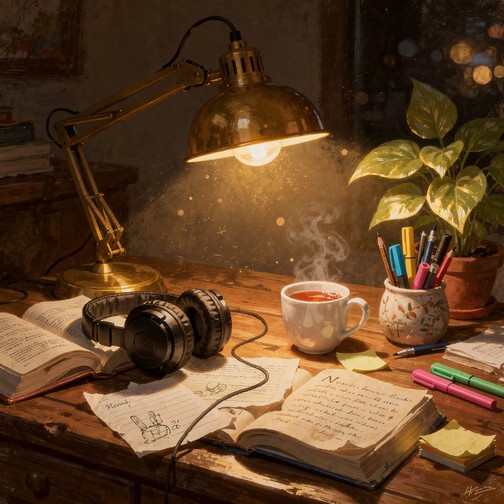 Free Cozy Study Vibes Image - Study, Desk, Cozy | Download at StockCake