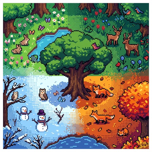 Free Pixel Seasonal Tree Image - Pixel, Tree, Seasons | Download at ...