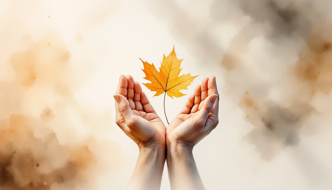 Free Autumn Leaf Offering Image - Autumn, Leaf, Hands | Download at ...