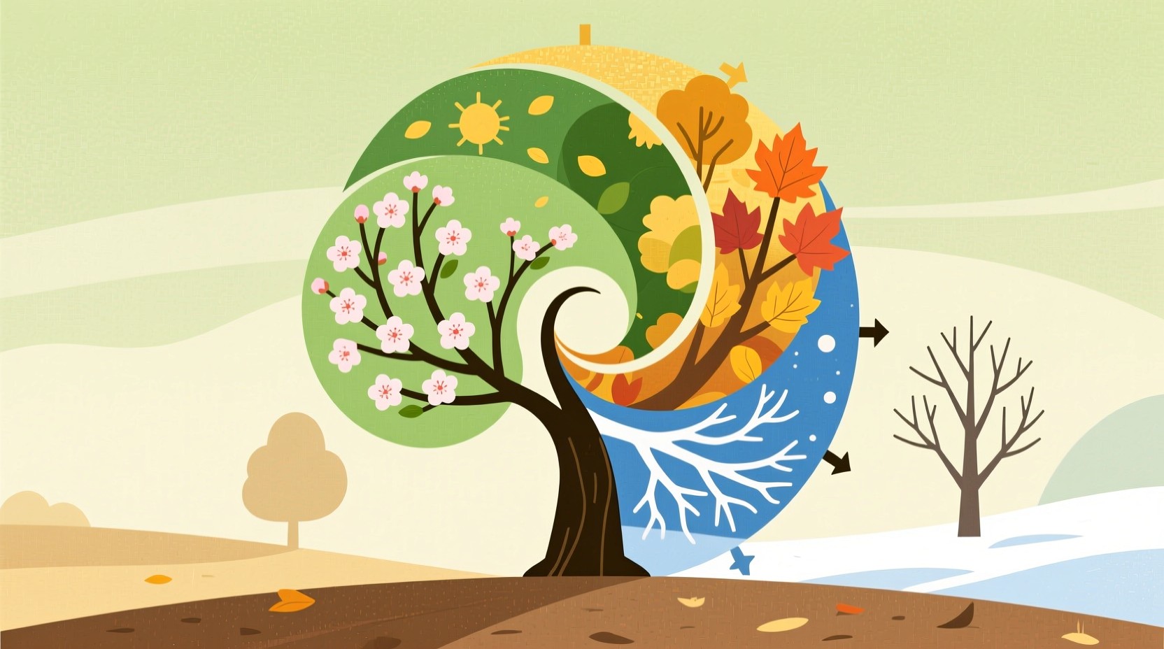 Free Four Seasons Tree Image - Seasons, Tree, Spiral | Download at ...