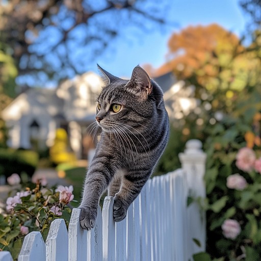 Free Cat on fence Image - Cat, Fence, Tabby | Download at StockCake