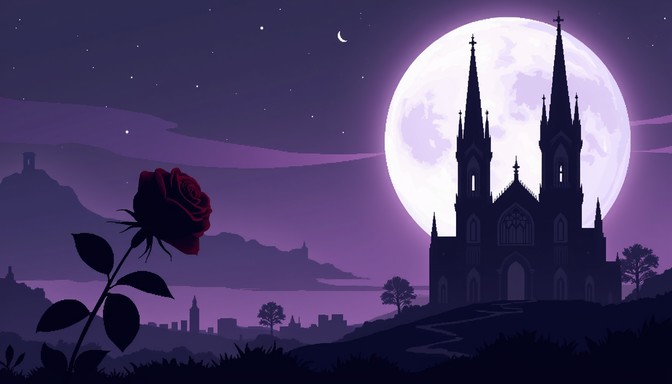 Download Gothic Moon Cathedral Image - Cathedral, Gothic, Pixel | StockCake