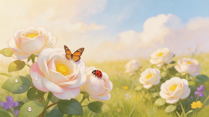 Free Magical Garden Roses Image - Illustration, Watercolor, Garden ...