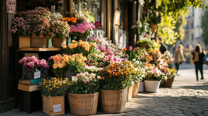 Free Floral street display Image - Flowers, Baskets, Colorful ...