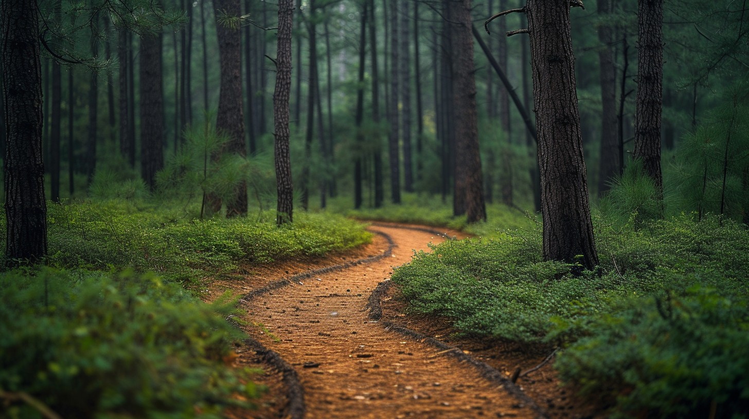 Free Misty Forest Path Image - Forest, Path, Misty | Download at StockCake