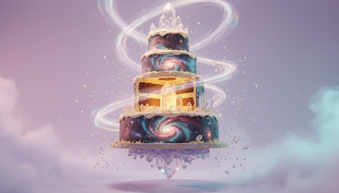 Free Floating Cosmic Cake Photo - Cake, Floating, Fantasy | Download at ...