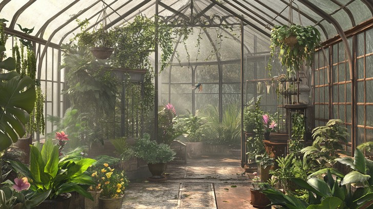 Free Lush greenhouse interior Image - Greenhouse, Plants, Flowers ...