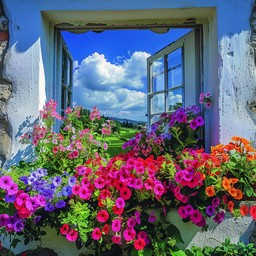Free Blooming Window View Image - Flowers, Window, Rustic | Download at ...