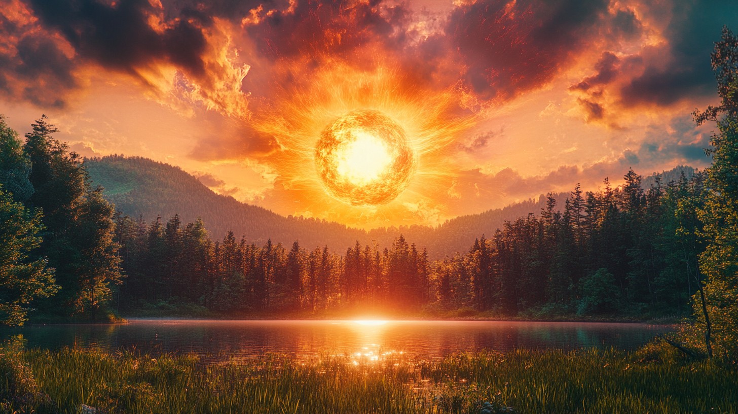 Free Sunset Over Lake Image - Sunset, Lake, Forest | Download at StockCake
