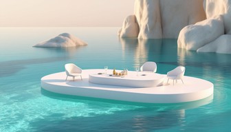 Free Floating Ocean Table Image - Minimalist, Floating, Turquoise ...