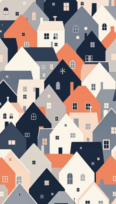 Geometric House Patterns Free Scandinavian Houses Pattern Image - Scandinavian, Houses, Pattern ...