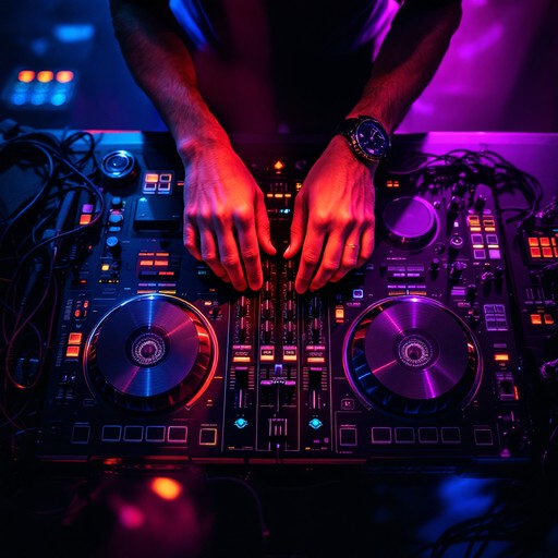 Free Neon DJ Setup Image - Dj, Turntable, Mixer | Download at StockCake