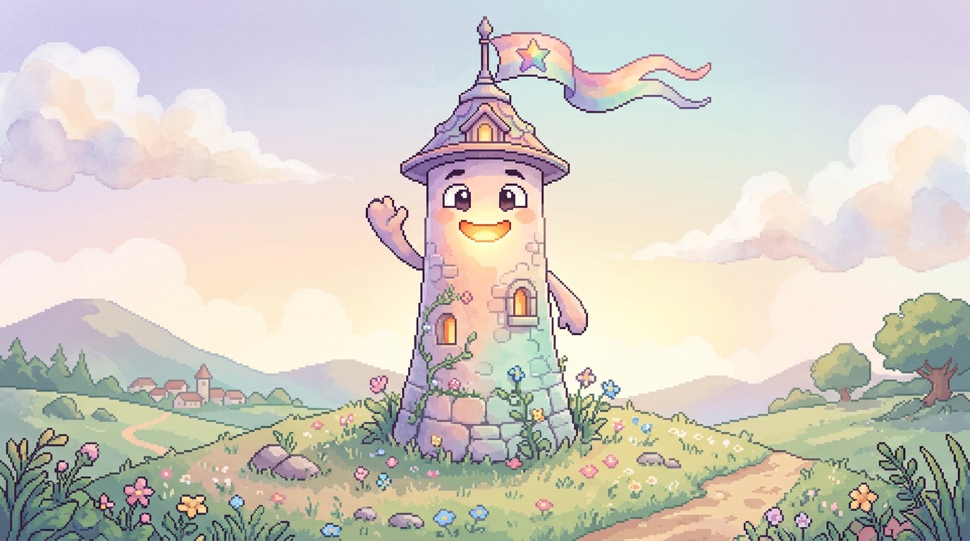 Free Smiling Pixel Tower Image - Tower, Pixel, Character | Download at ...