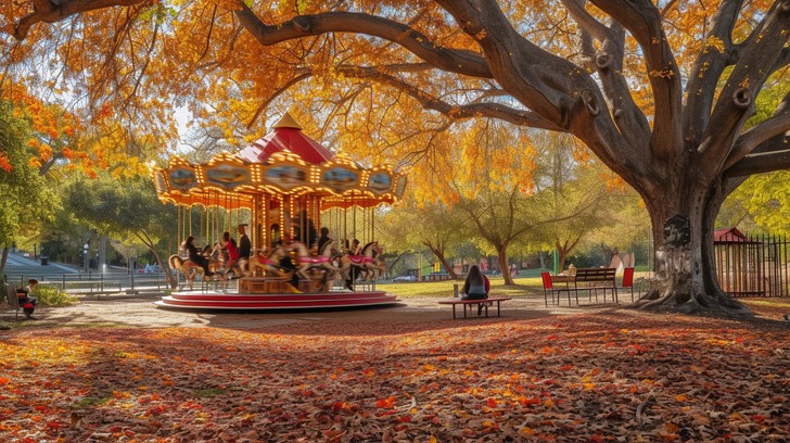 Free Autumn Carousel Ride Image - Carousel, Autumn, Park | Download at ...