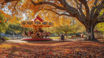 Free Autumn Carousel Ride Image - Carousel, Autumn, Park | Download at ...