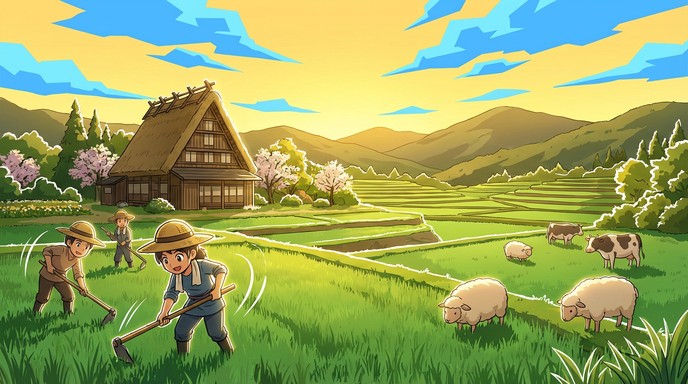 Free Anime Farm Sunset Image - Anime, Farm, Manga | Download at StockCake