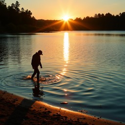 Free Sunset Ripple Silhouette Image - Sunset, Lake, Ripples | Download ...