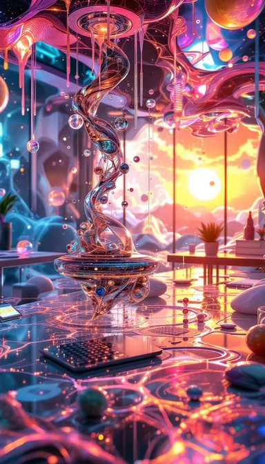 Free Ethereal Tech Oasis Image - Surreal, Holographic, Quantum ...