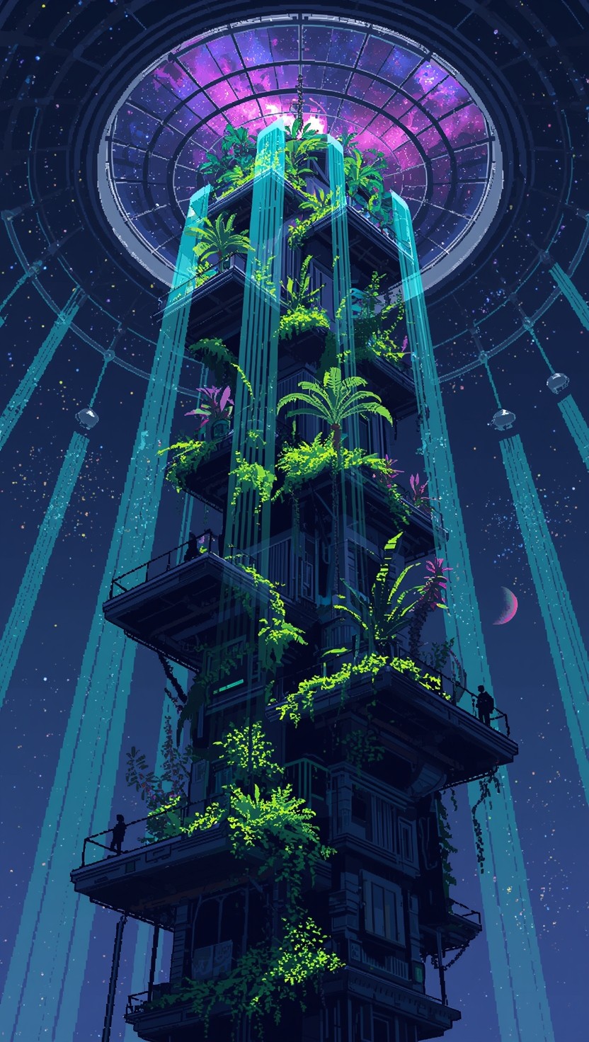 Free Space Garden Tower Image - Pixel, Space, Greenhouse | Download at ...