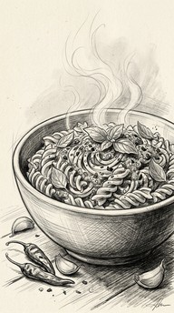 Pastasketch Realistic Free Steaming Pasta Sketch Image - Pasta, Sketch, Drawing | Download at ...