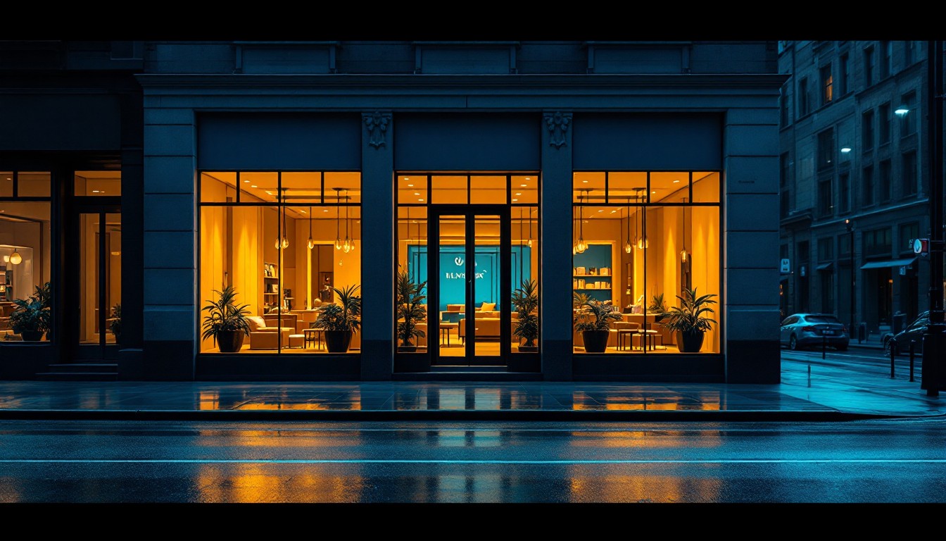 Storefront Night Texture Free Evening Storefront Glow Image - Storefront, Dusk, Evening ...