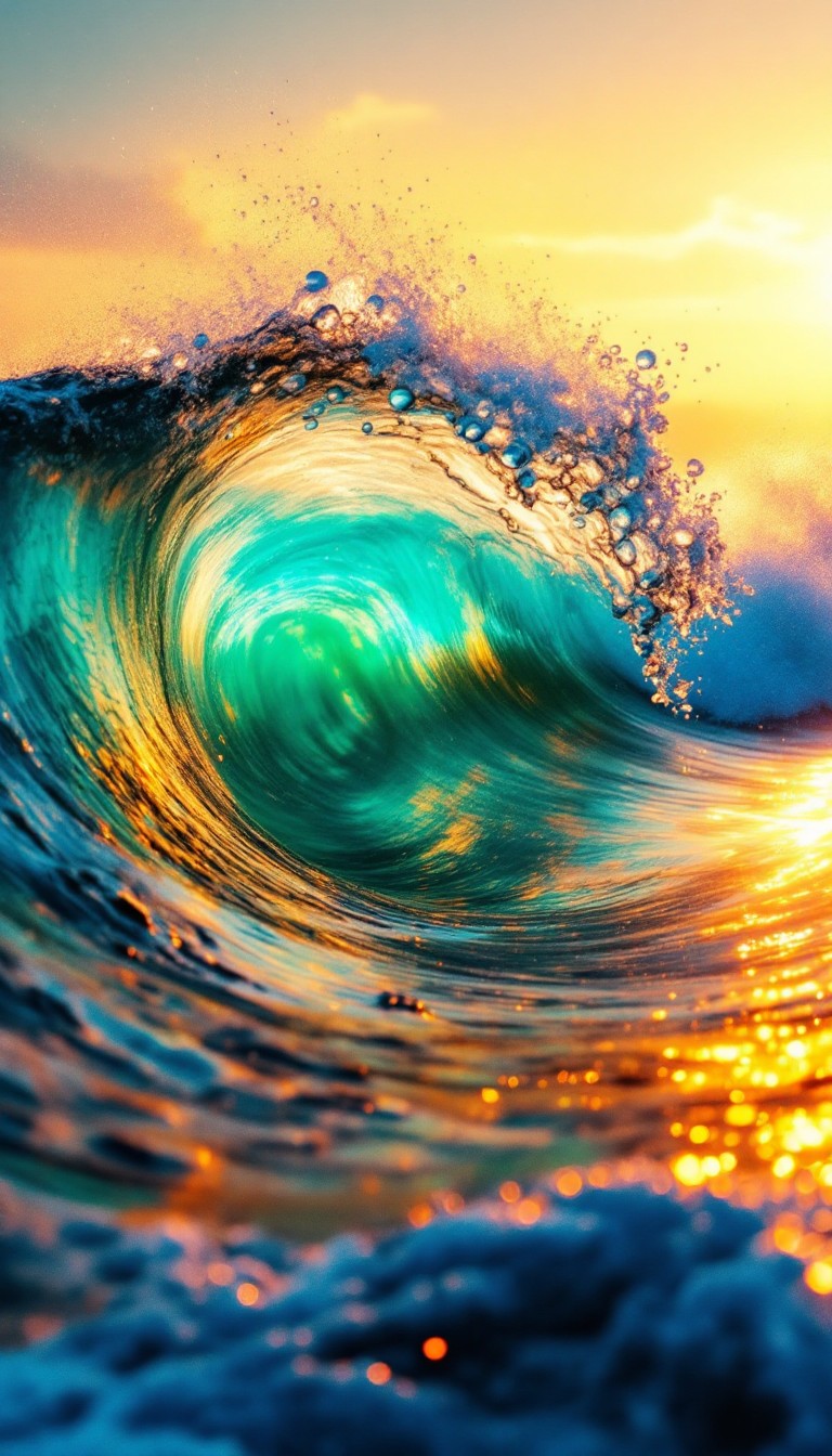 Free Sunset Wave Curves Image - Wave, Ocean, Sunset | Download at StockCake