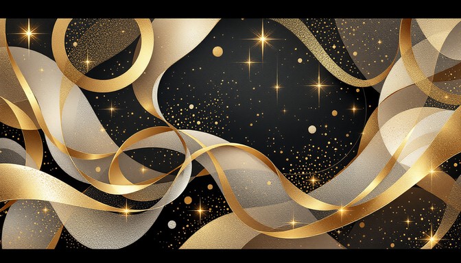 Celestial Ribbon Free Celestial Golden Ribbons Image - Gold, Silver, Stars | Download at ...