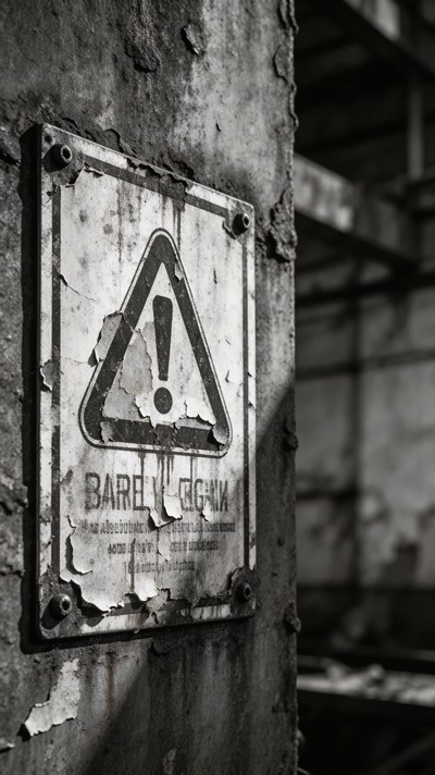 Free Faded Warning Sign Image - Industrial, Warning, Rust | Download at ...