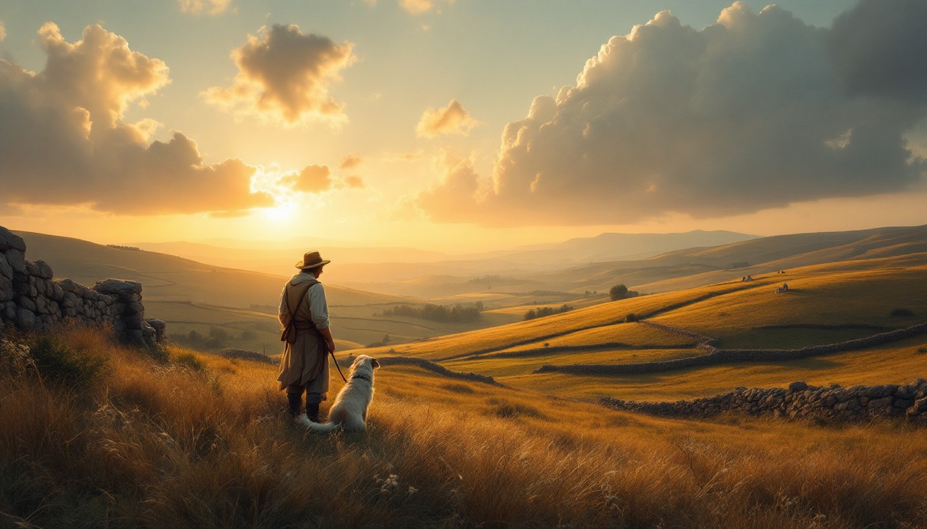 Free Shepherd's Golden Moment Image - Sunset, Shepherd, Pastoral ...