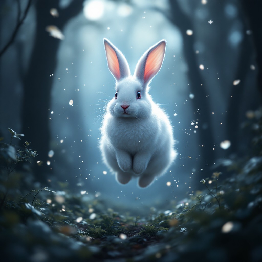 Free Moonlit Rabbit Magic Image - Rabbit, Bunny, Floating | Download at ...